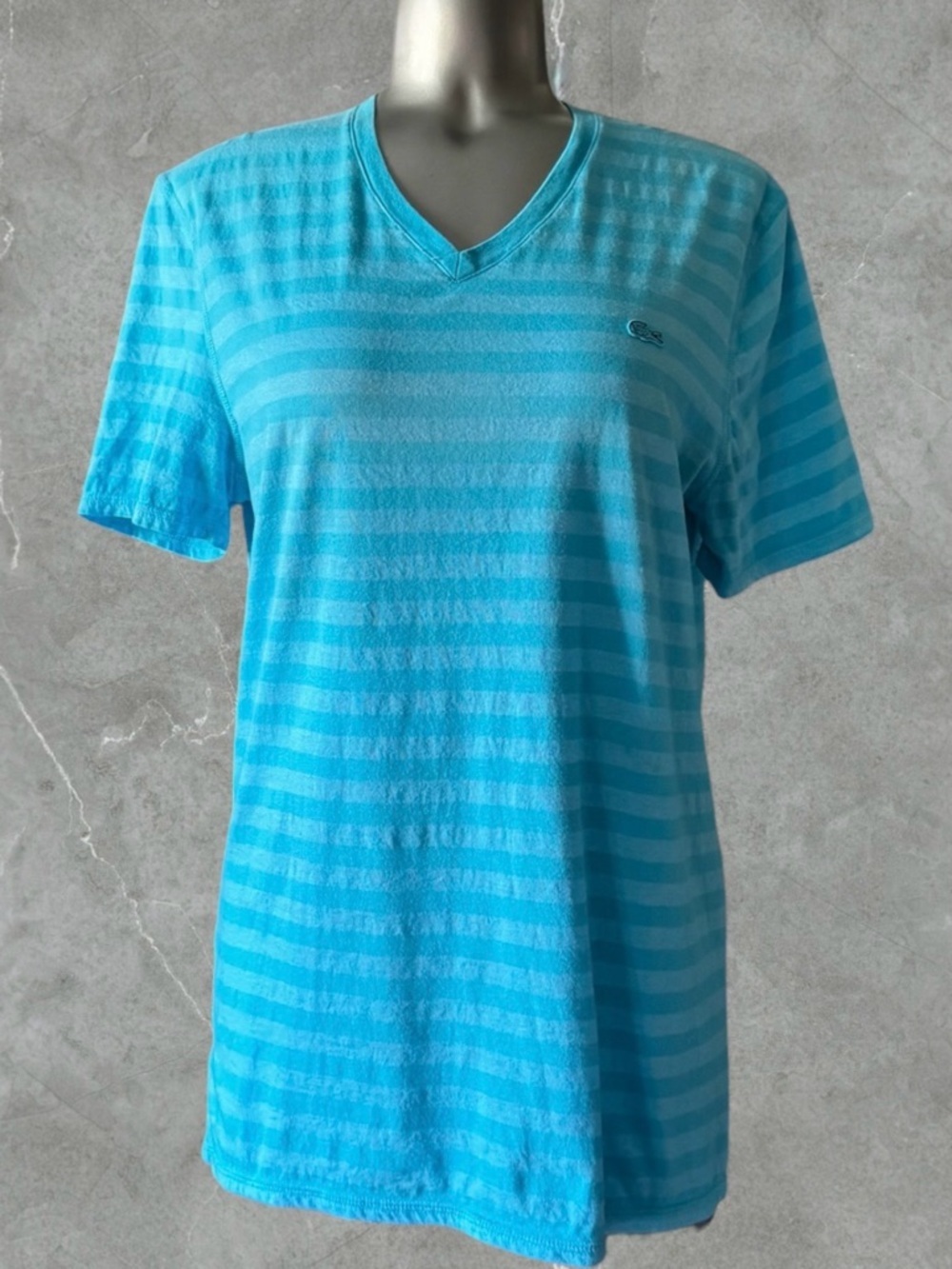 💟Vintage Y2K Lacoste by Devanlay Striped V-Neck Tee